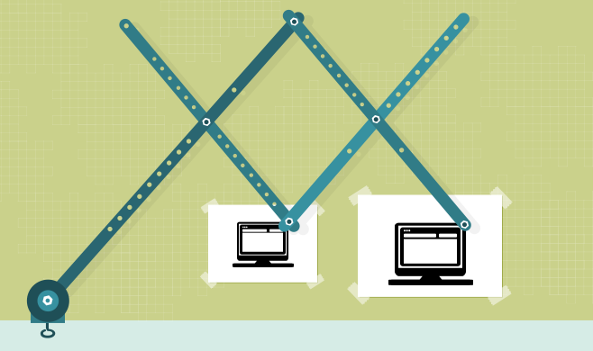 Graphic of connections between servers, cloud and agile process